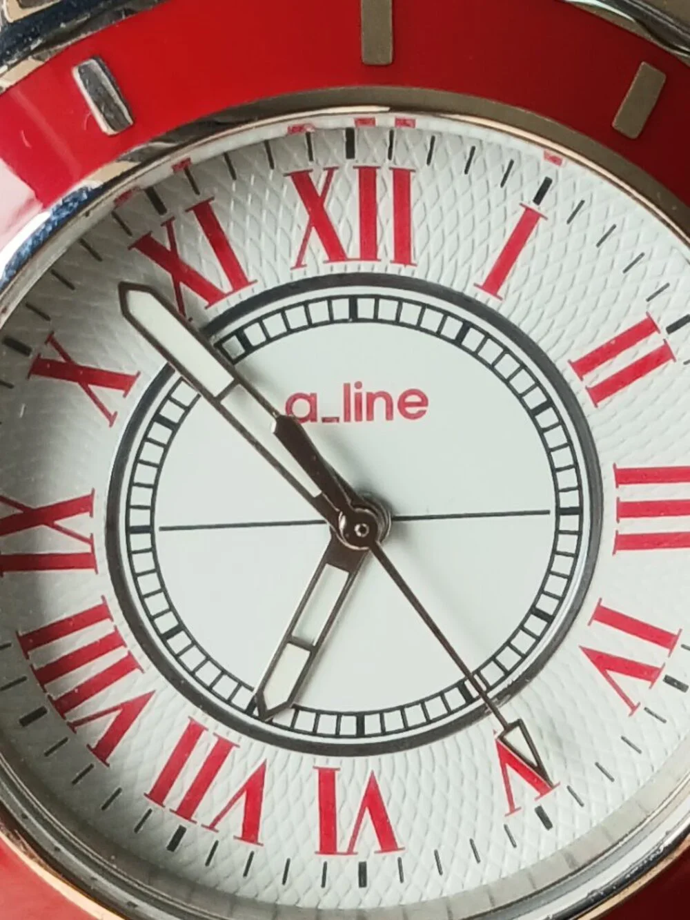 a line watch unisex red and steel